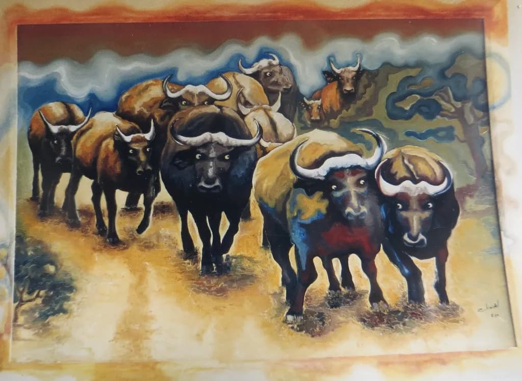 buffles au galop AFRIQUE DU SUD
