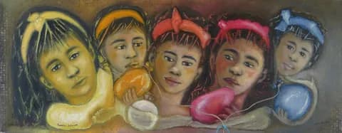 Fillettes et ballons (Toraja/Sulawesi)