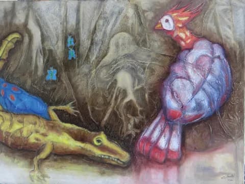 Mangrove Saurien et oiseau du paradis